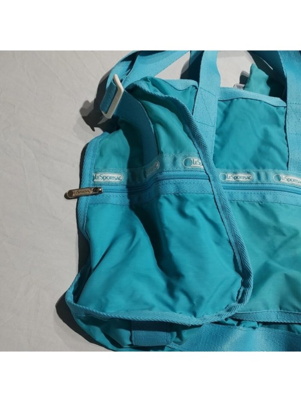 LeSportsac Aqua Medium Weekender Bag Vintage Made in USA - Picture 5 of 16